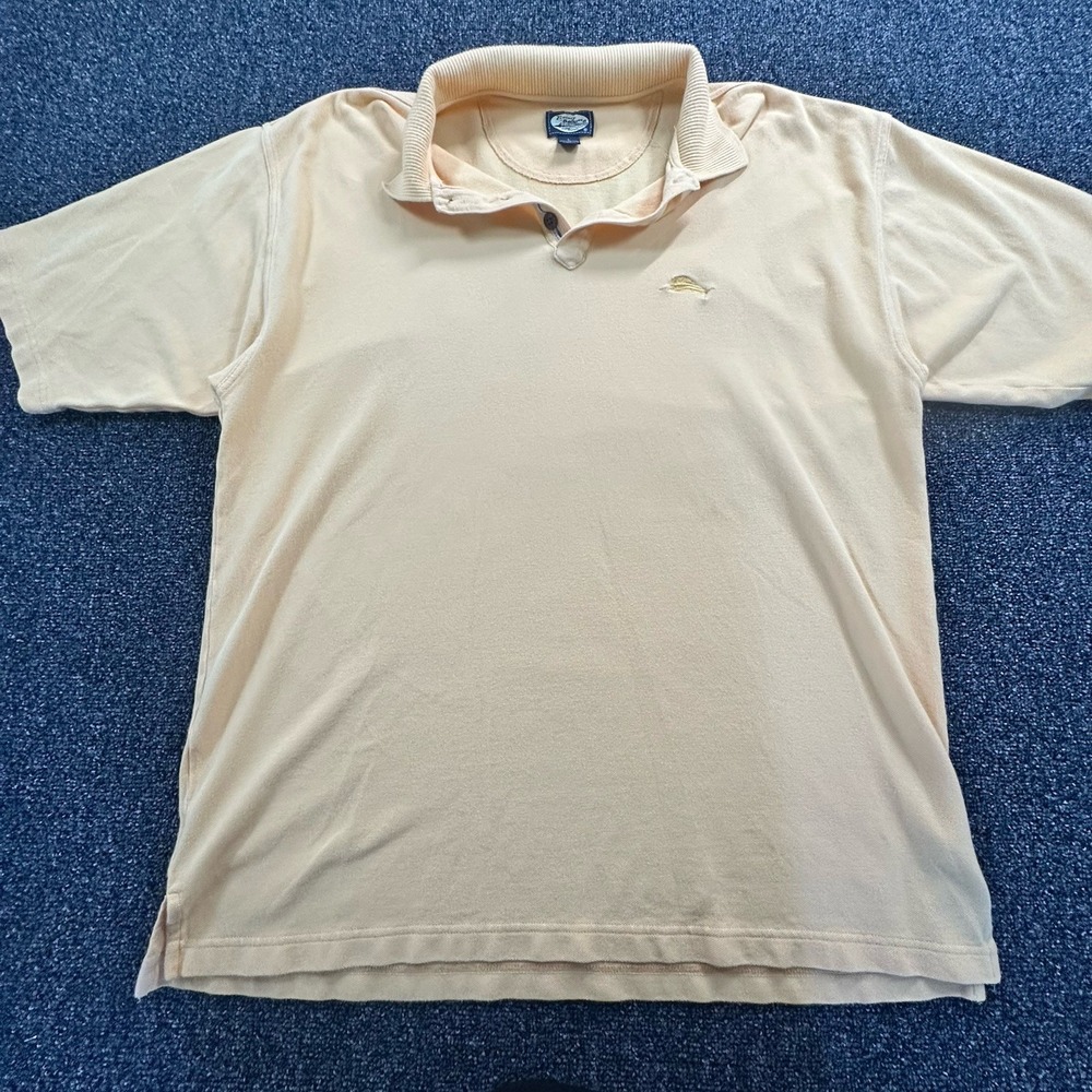 Tommy Bahama Relax Mens‎ Large Peach Cotton Pique Marlin Polo Shirt 51-T20165